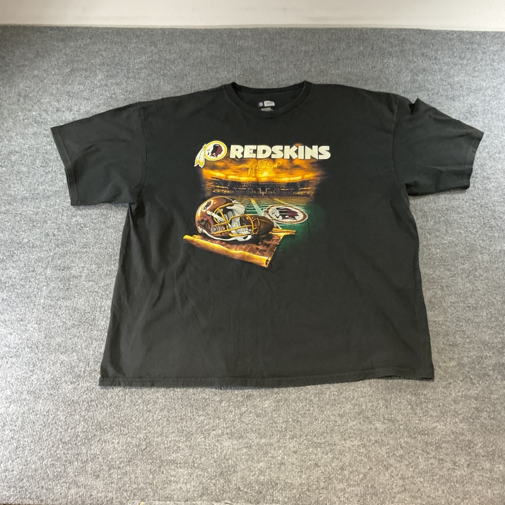 NFL Team Apparel Washington Redskins Black Graphic T-Shirt Mens 3XL Cotton